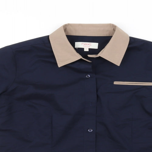 NEXT Womens Blue   Basic Button-Up Size 8