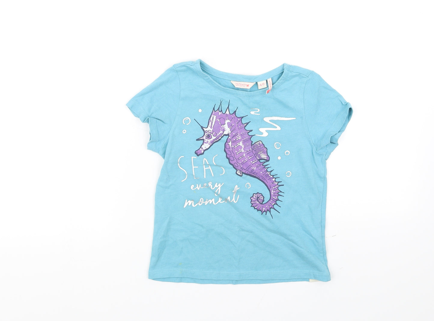Fat Face Girls Blue   Basic T-Shirt Size 4-5 Years