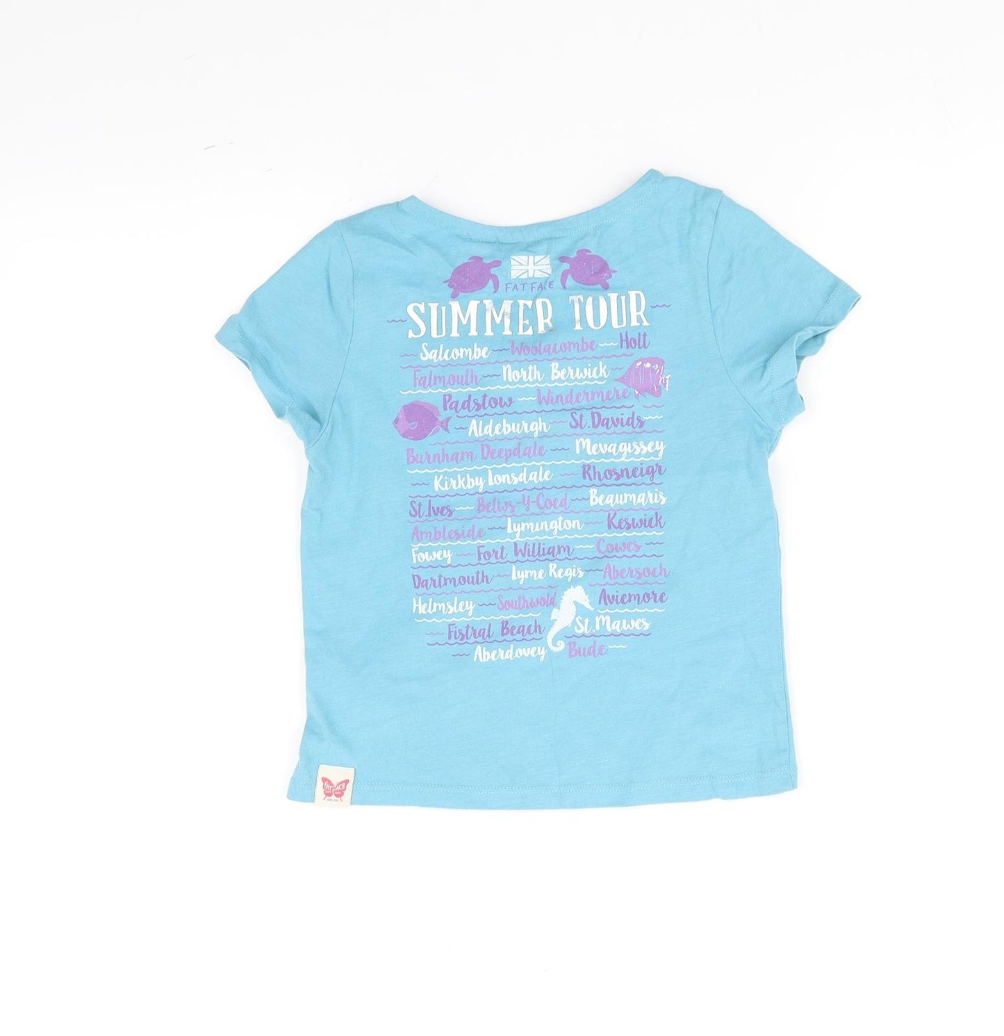 Fat Face Girls Blue   Basic T-Shirt Size 4-5 Years