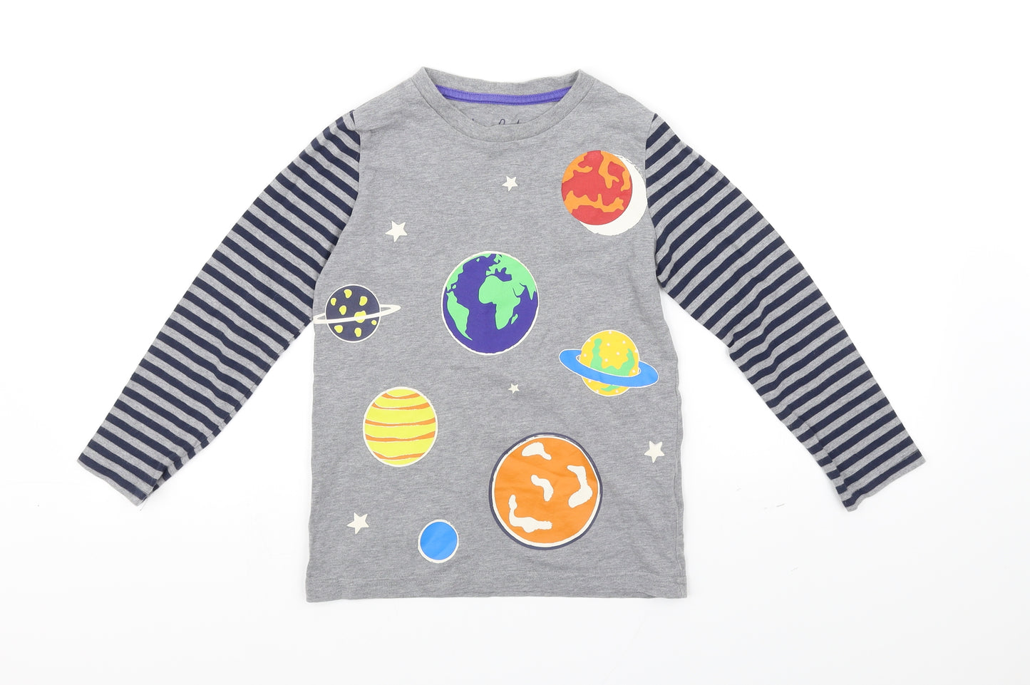 Mini Boden Girls Grey   Basic T-Shirt Size 6-7 Years  - planet