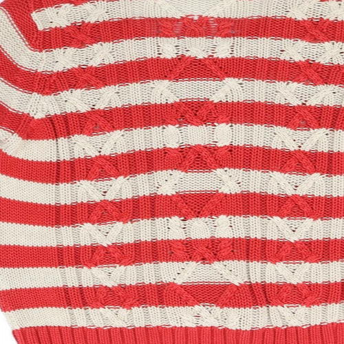 Per Una Womens Red Striped  Full Zip Jumper Size M