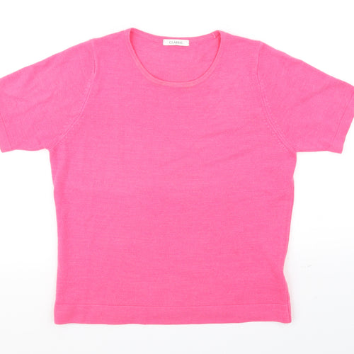 Classic Womens Pink   Basic T-Shirt Size 12