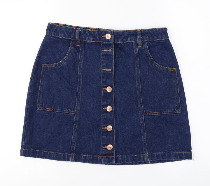 Papaya Womens Blue A-Line Skirt Size 10