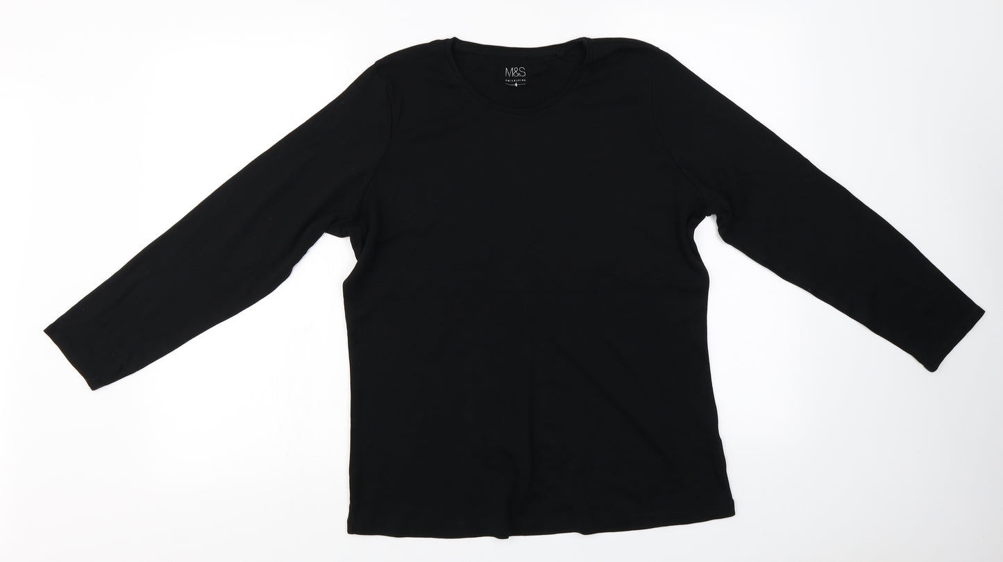 Marks and Spencer  Womens Black   Basic T-Shirt Size 18