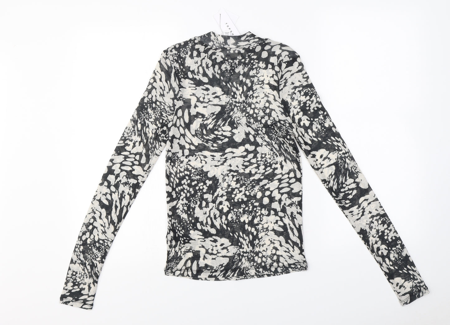 Topshop Womens Ivory Animal Print  Basic T-Shirt Size 12