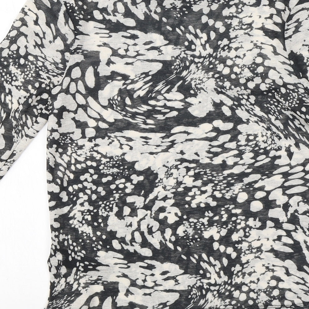 Topshop Womens Ivory Animal Print  Basic T-Shirt Size 12