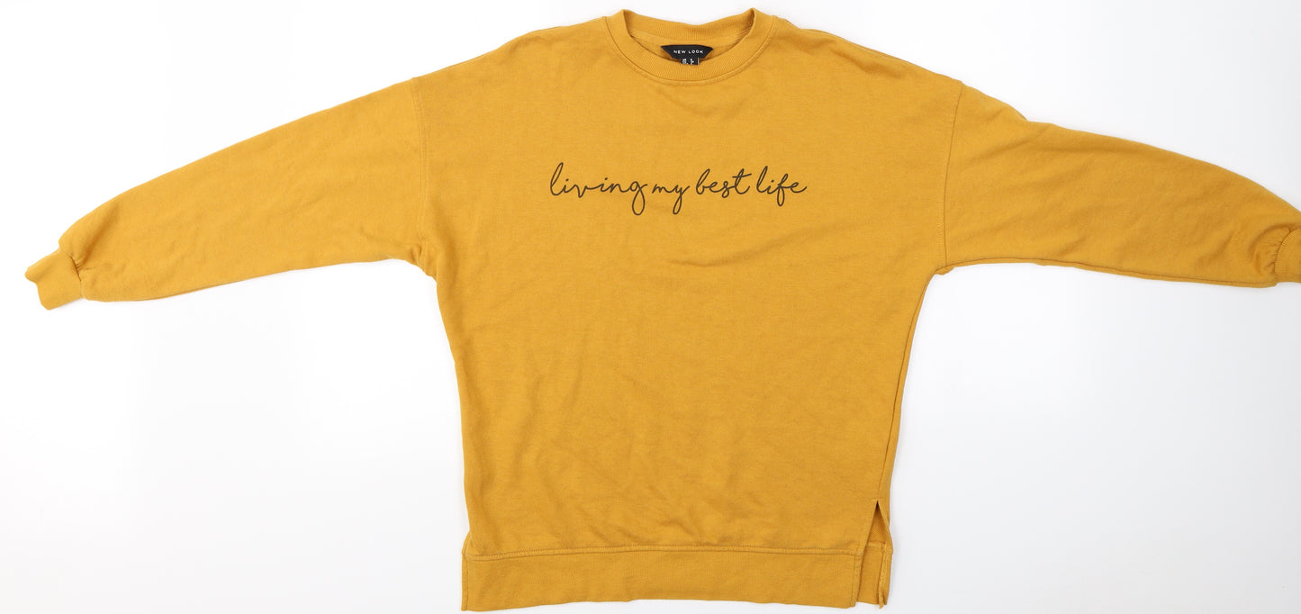 New Look  Womens Yellow   Pullover Jumper Size 8