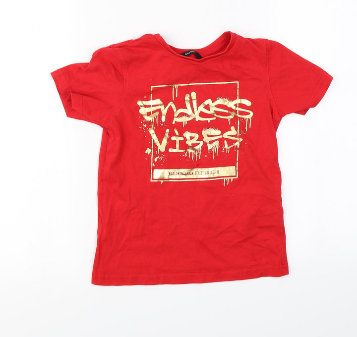 George Boys Red Basic T-Shirt Size 6-7 Years