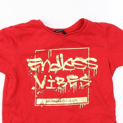George  Boys Red   Basic T-Shirt Size 6-7 Years