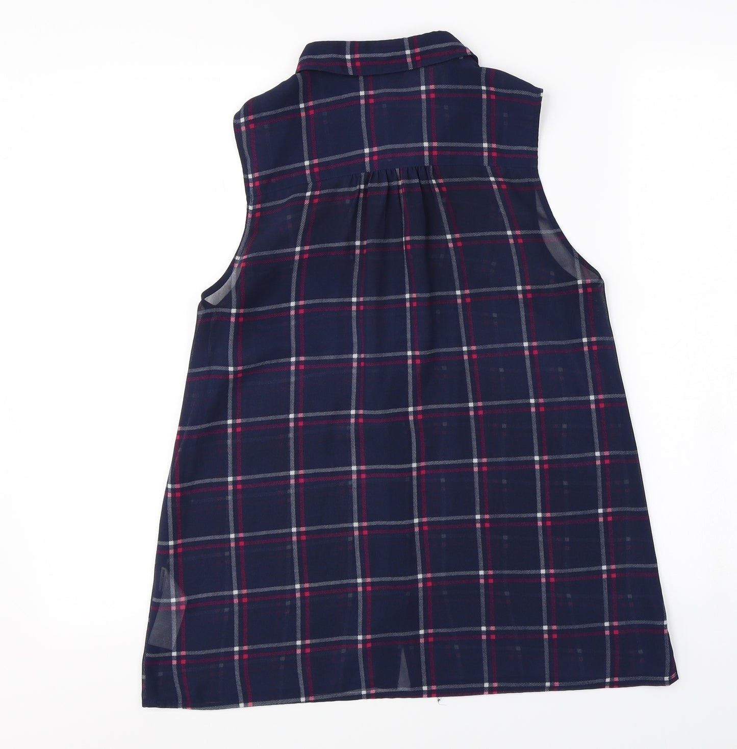 New Look  Womens Blue Check  Camisole Button-Up Size 10