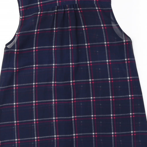 New Look  Womens Blue Check  Camisole Button-Up Size 10
