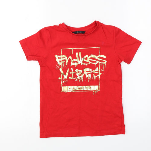George  Boys Red   Basic T-Shirt Size 6-7 Years