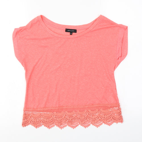 New Look  Womens Pink   Basic T-Shirt Size 8