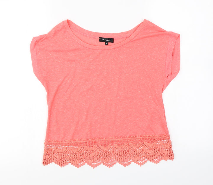 New Look  Womens Pink   Basic T-Shirt Size 8
