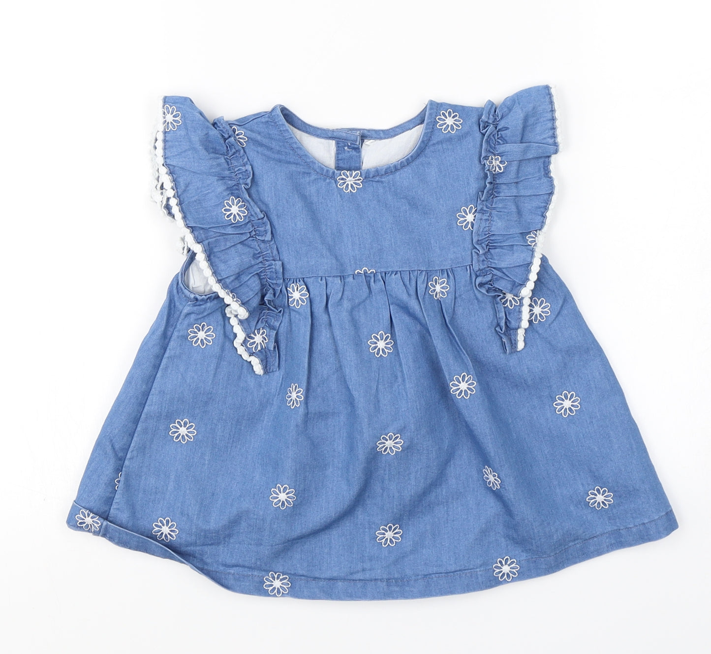 George  Girls Blue Floral  A-Line  Size 3-4 Years