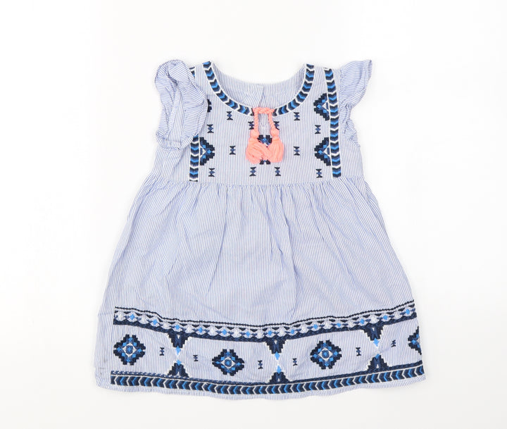 Matalan Boys Blue Striped A-Line Size 12-18 Months