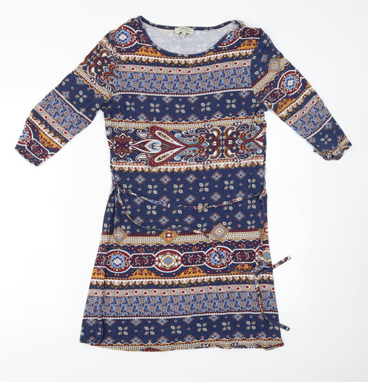 Front view of Papaya women’s blue a-line, size UK 8