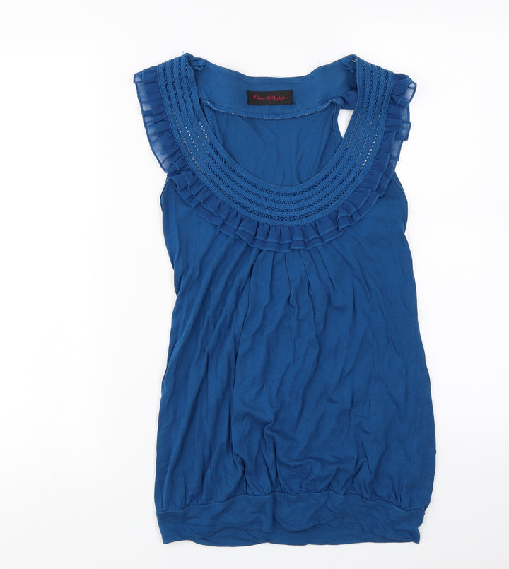 Miss Selfridge Womens Blue Basic Blouse Size 8