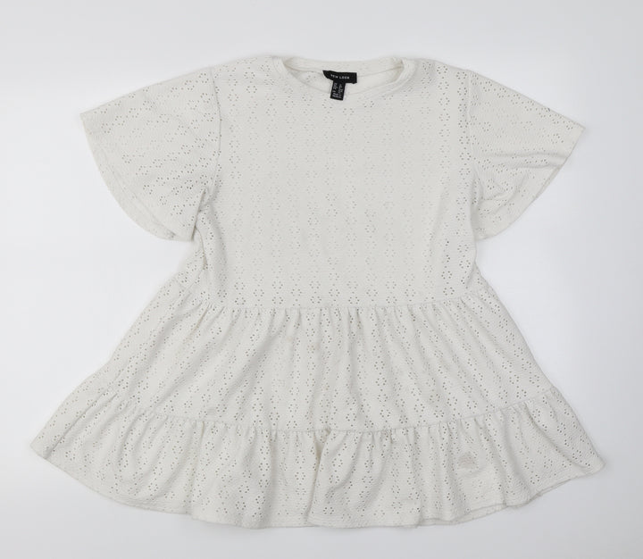 New Look Womens White Basic Blouse Size 12