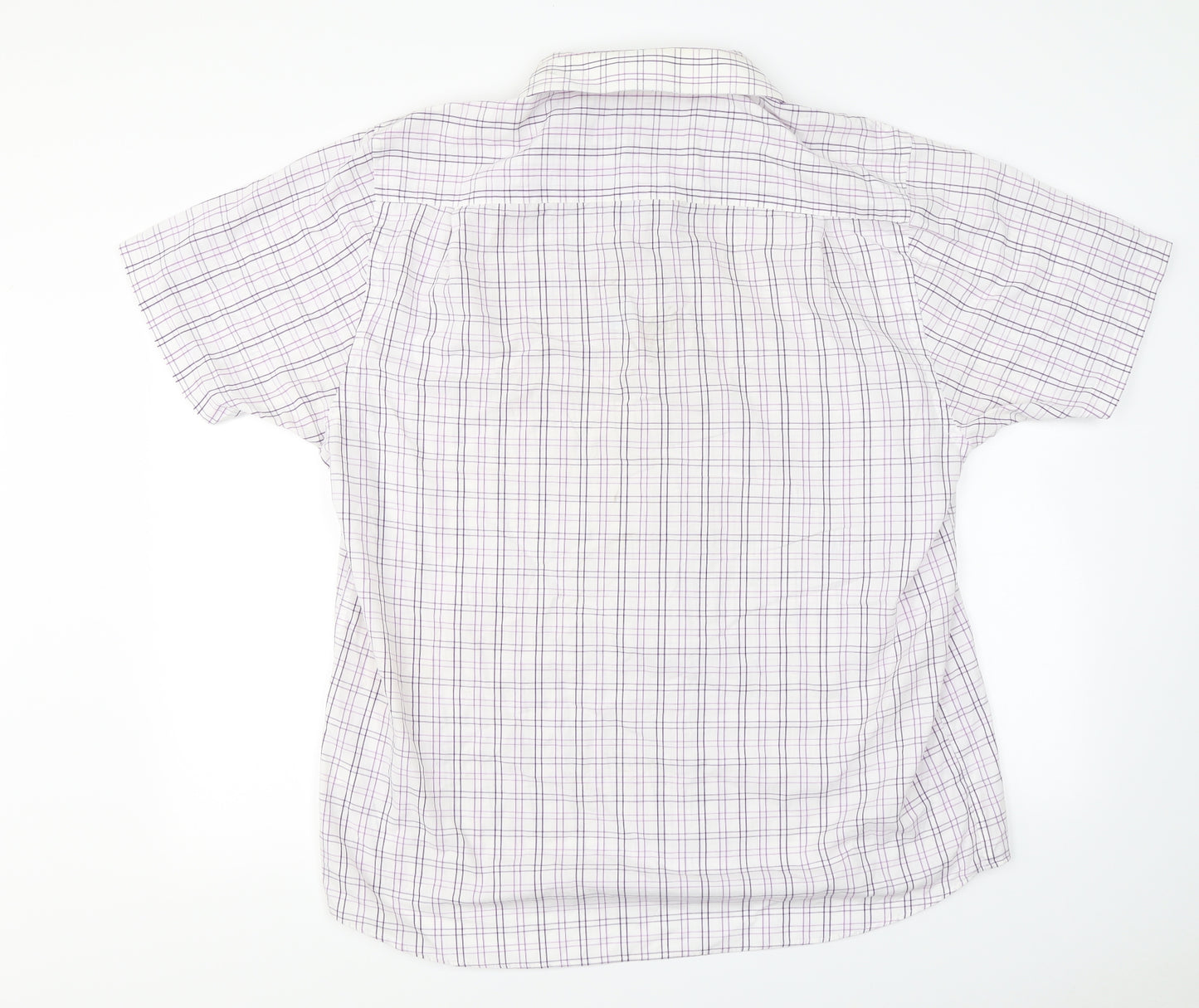 Cedar Wood State  Mens White Check   Dress Shirt Size 22