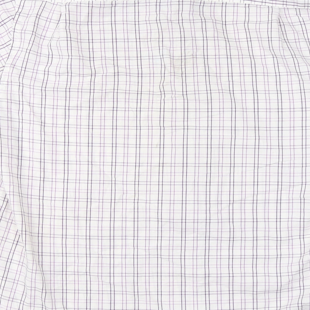 Cedar Wood State  Mens White Check   Dress Shirt Size 22
