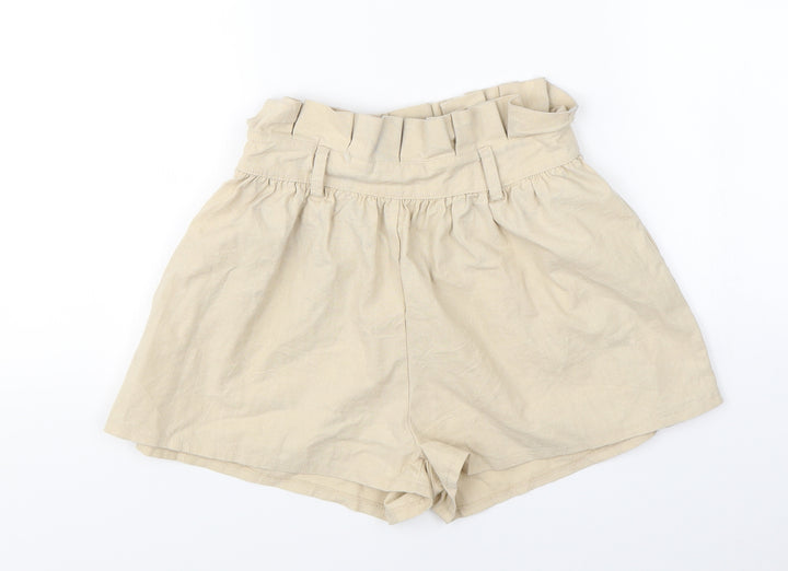PRETTYLITTLETHING Womens Beige Chino Shorts Size 6