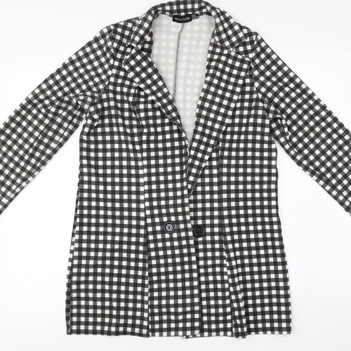 PRETTYLITTLETHING Womens Black Check  Cardigan Jumper Size 6
