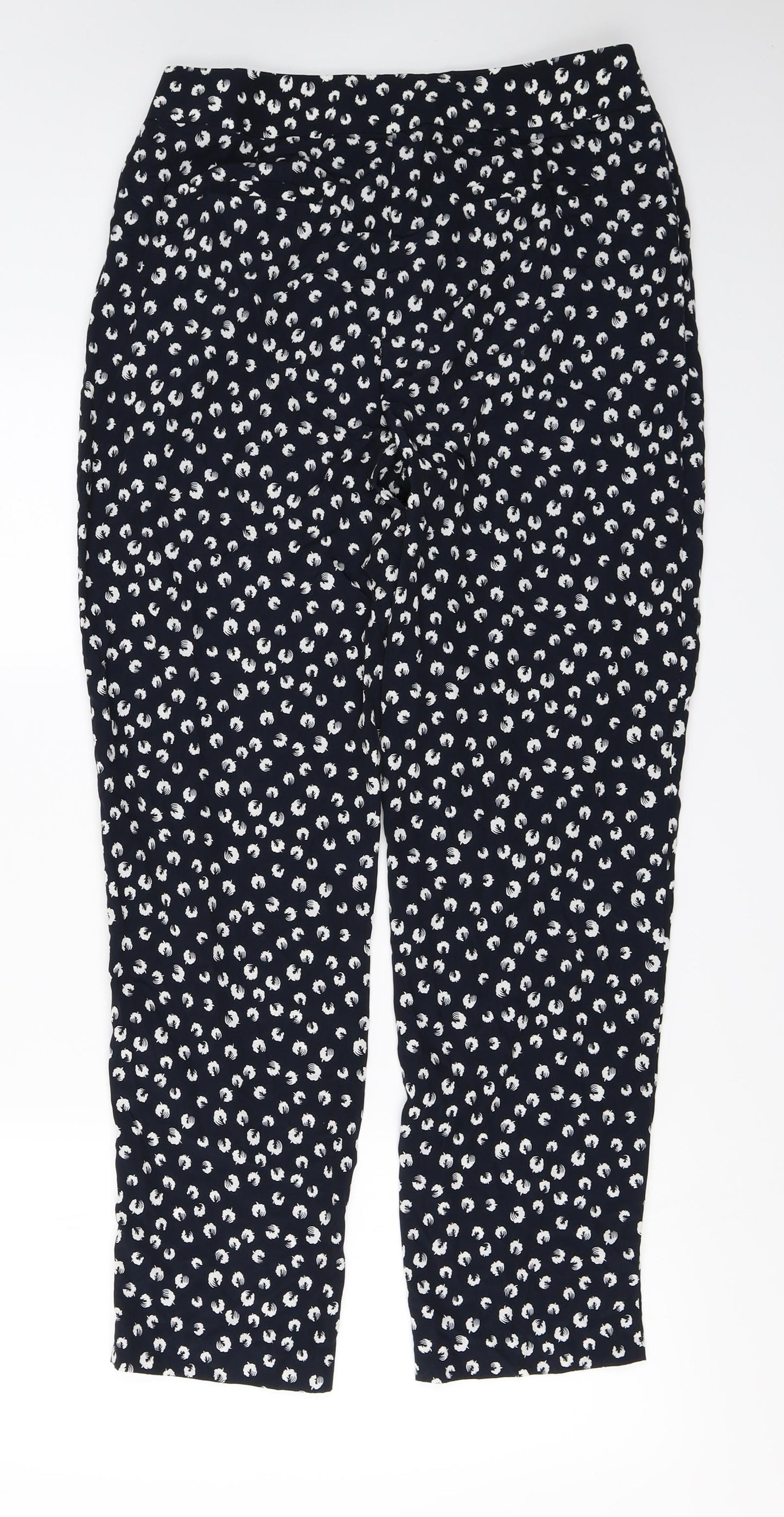 Marks and Spencer  Womens Blue Floral  Trousers  Size 10 L26 in
