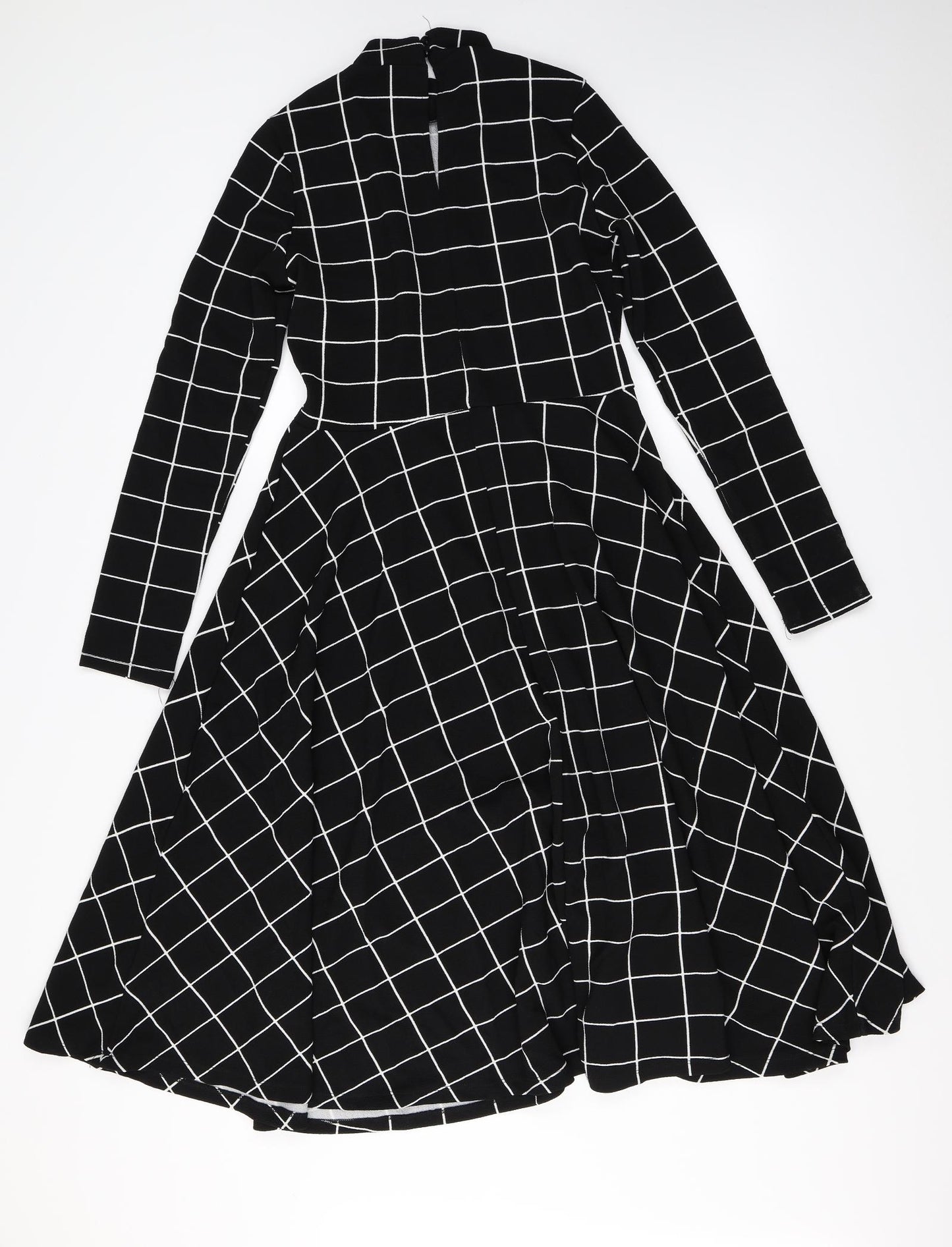 SheIn  Womens Black Check  A-Line  Size L