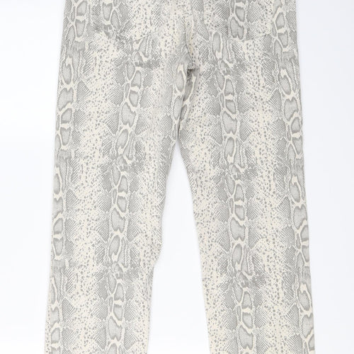 NEXT  Womens Beige Animal Print  Skinny Jeans Size 10 L24 in