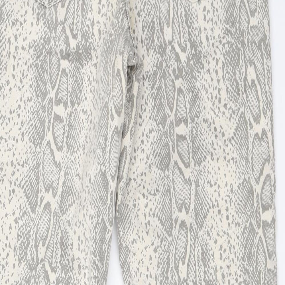 NEXT  Womens Beige Animal Print  Skinny Jeans Size 10 L24 in