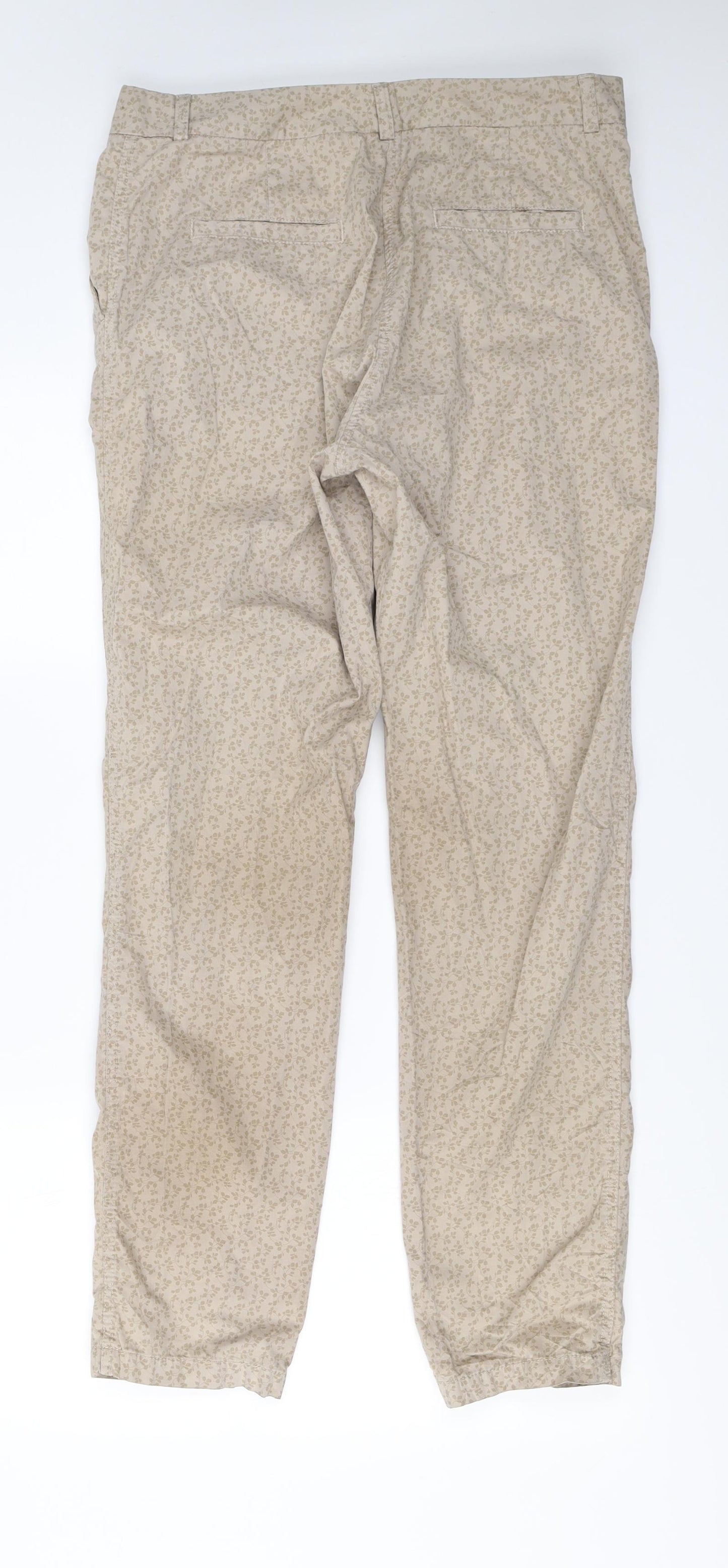 Marks and Spencer  Womens Beige Animal Print  Trousers  Size 12 L27 in