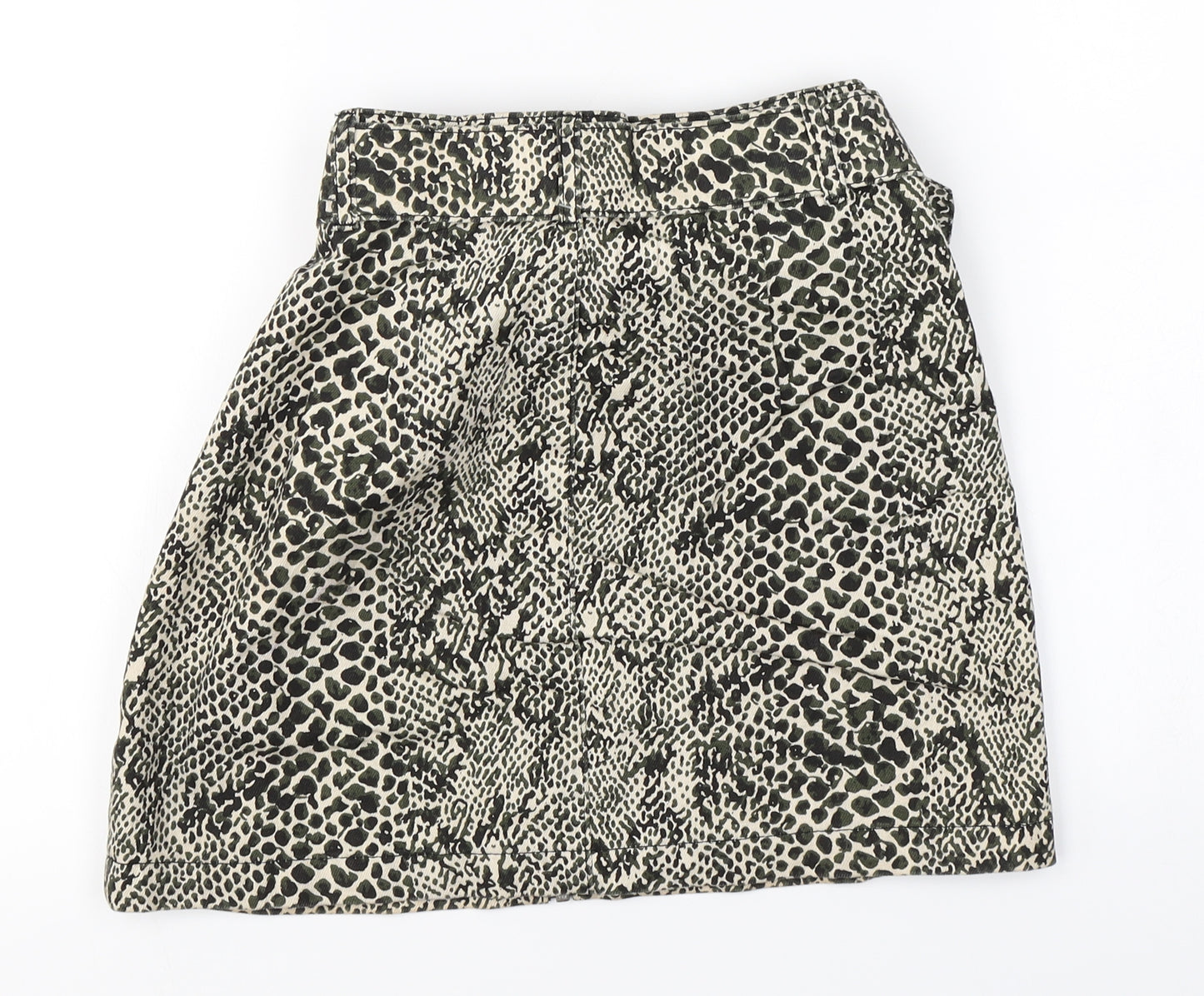 Topshop  Womens Beige Animal Print  A-Line Skirt Size 8