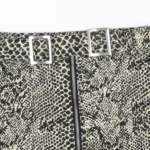 Topshop  Womens Beige Animal Print  A-Line Skirt Size 8