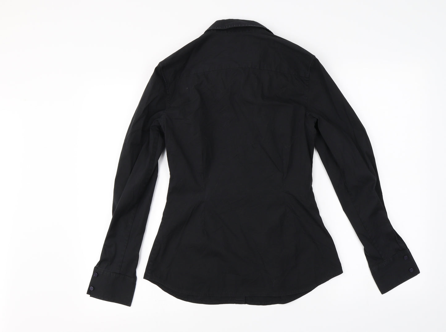 PINK Womens Black   Basic Button-Up Size 8