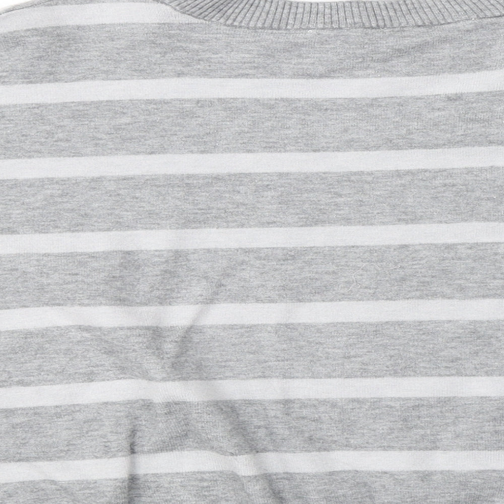 F&F  Womens Grey Striped  Pullover Jumper Size 18