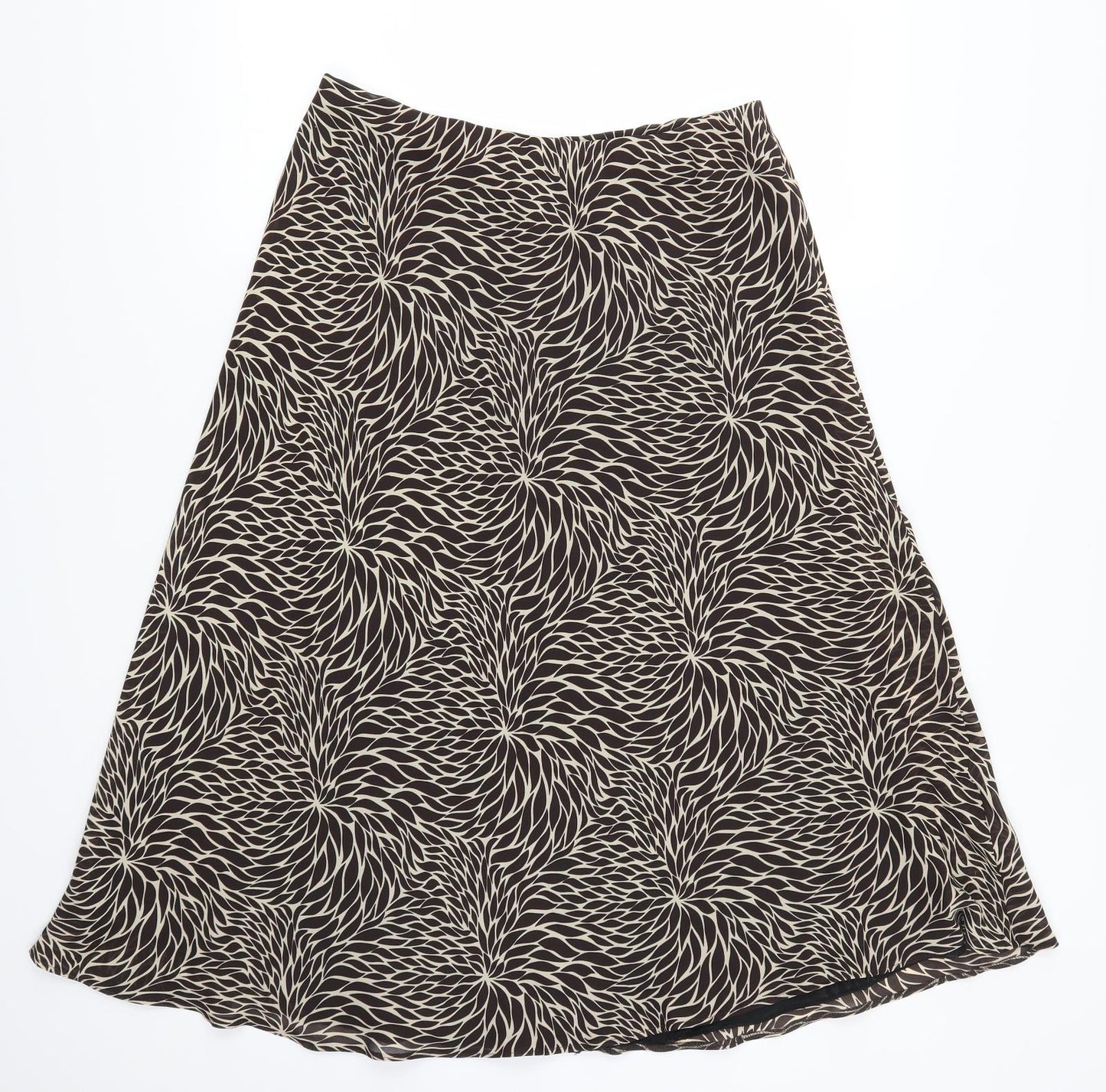 Preworn Womens Brown Floral  Skater Skirt Size 16