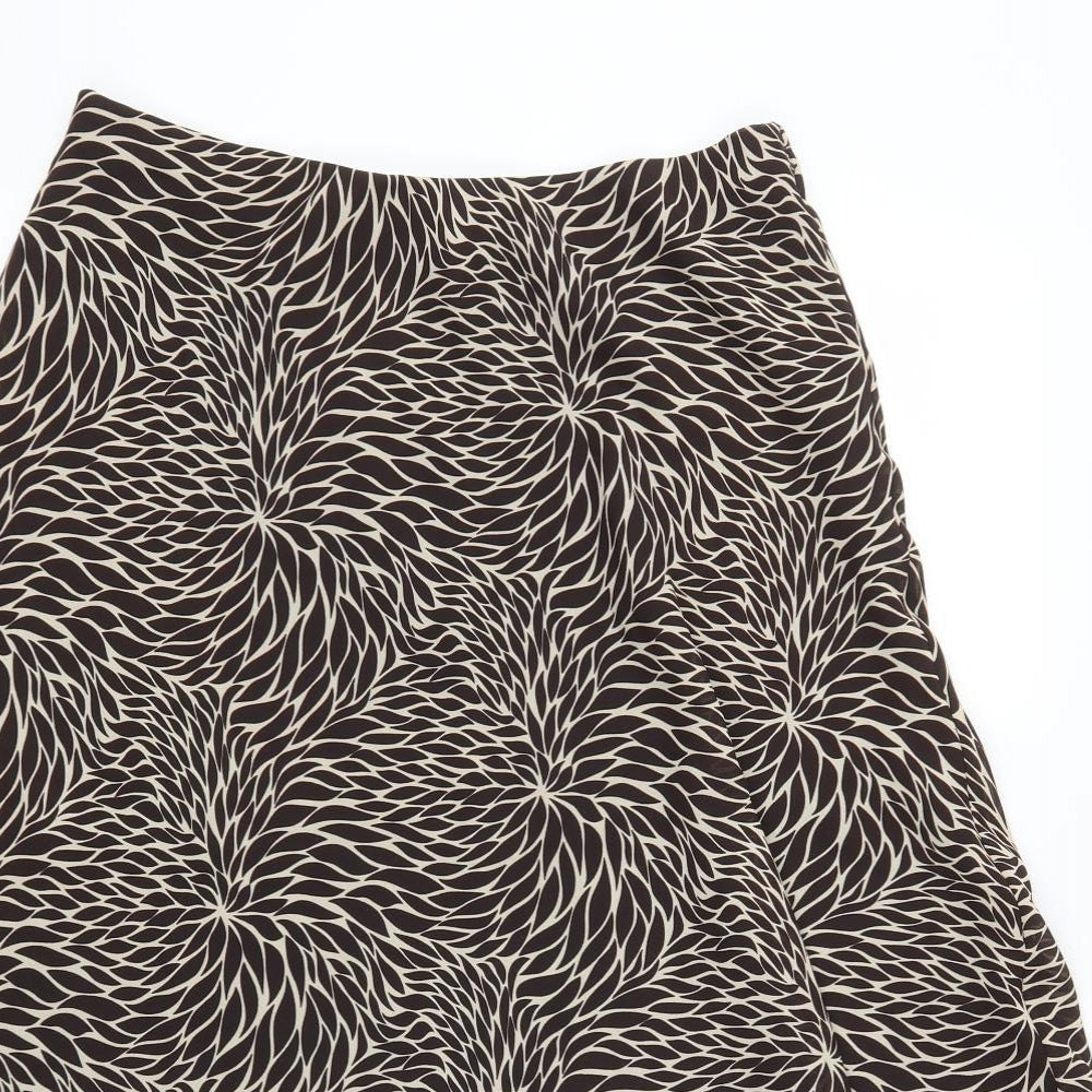 Preworn Womens Brown Floral  Skater Skirt Size 16