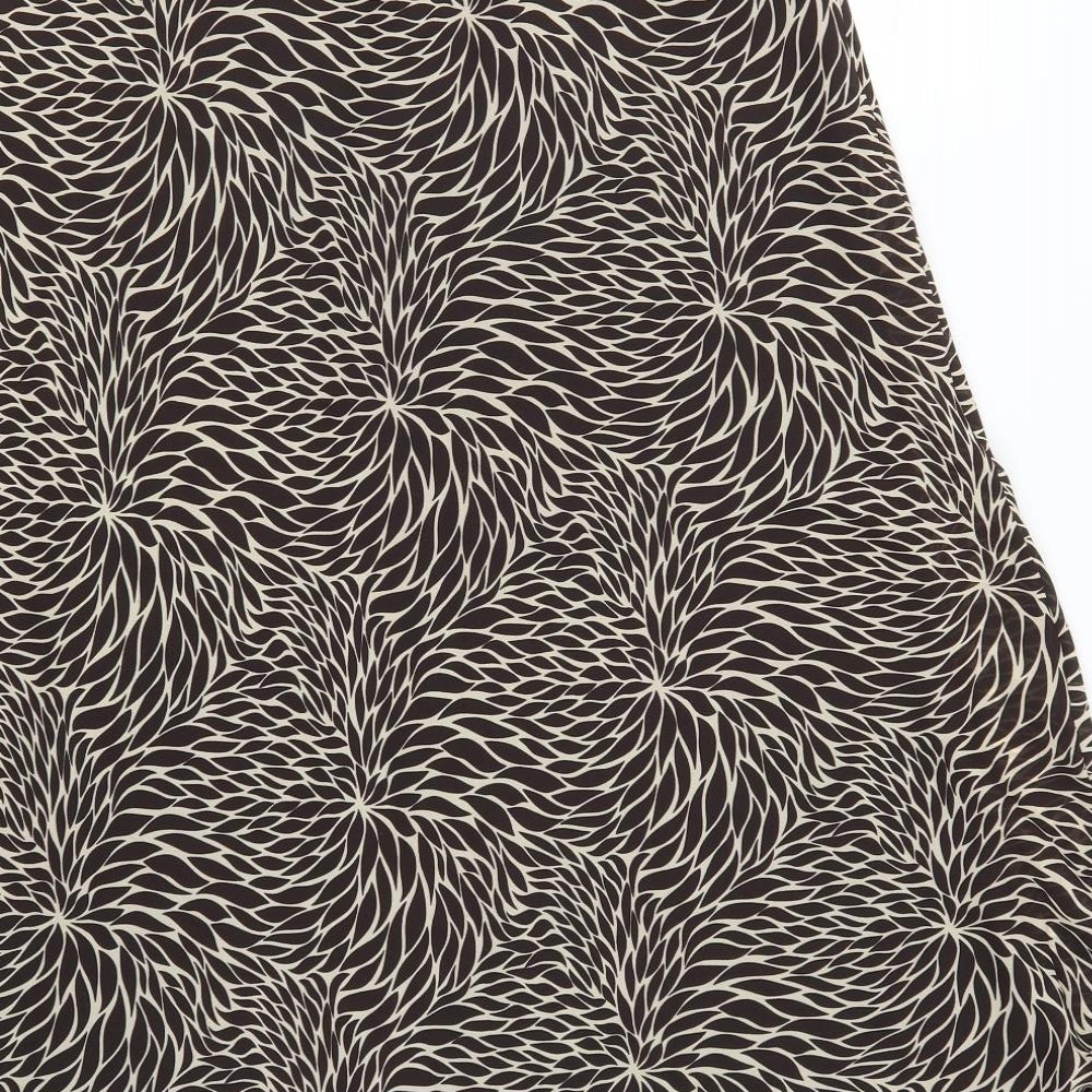 Preworn Womens Brown Floral  Skater Skirt Size 16