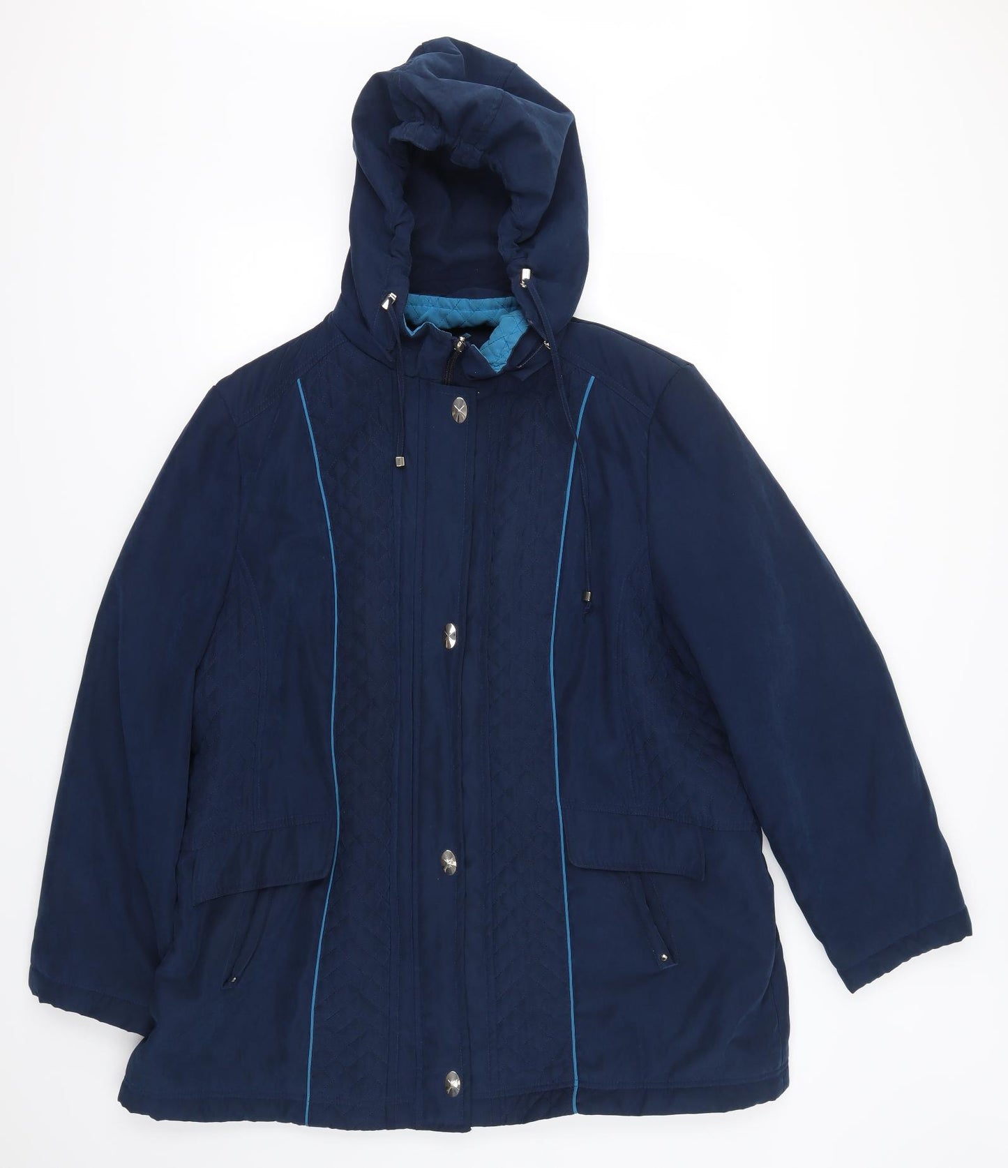 Anna Rose Womens Blue   Overcoat Coat Size 2XL