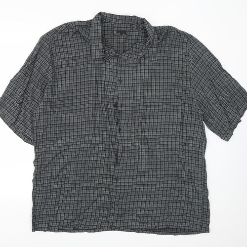BHS Mens Grey Check   Button-Up Size XL