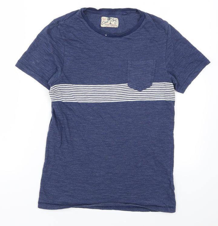 NEXT Mens Blue Striped T-Shirt Size XS
