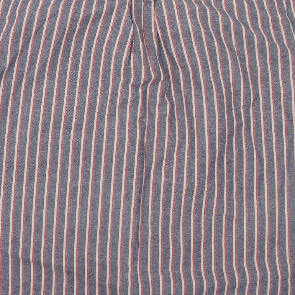 Burtons Mens Blue Striped   Button-Up Size XL  - Red