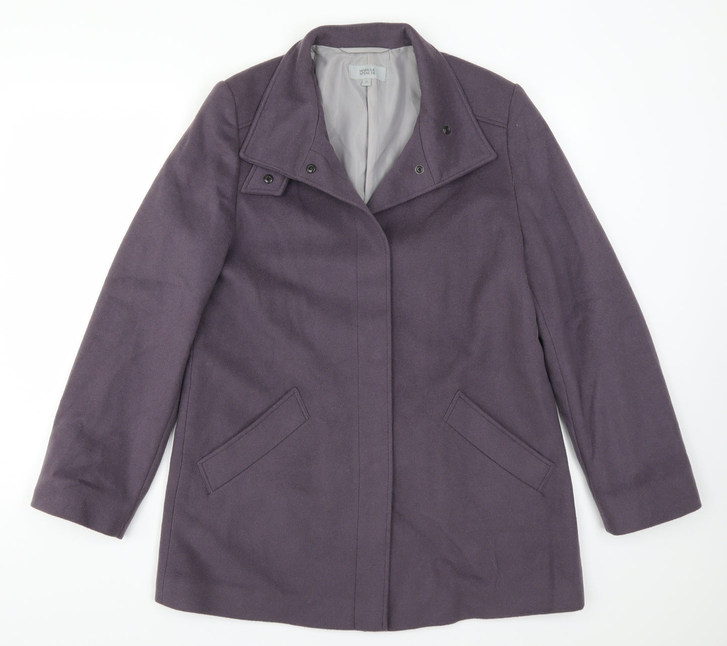 Marks and Spencer Womens Purple   Overcoat Coat Size 14