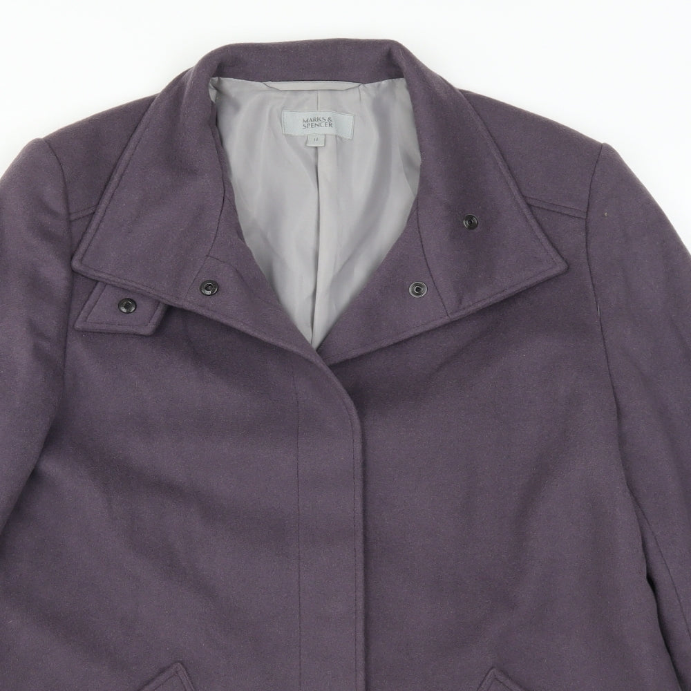 Marks and Spencer Womens Purple   Overcoat Coat Size 14