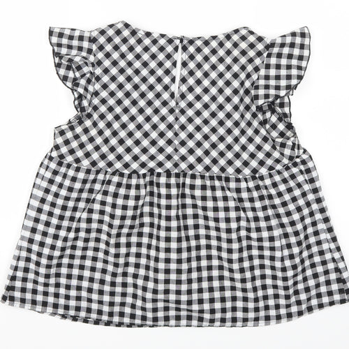 SheIn Womens Gold Check  Basic Blouse Size S  - Gingham