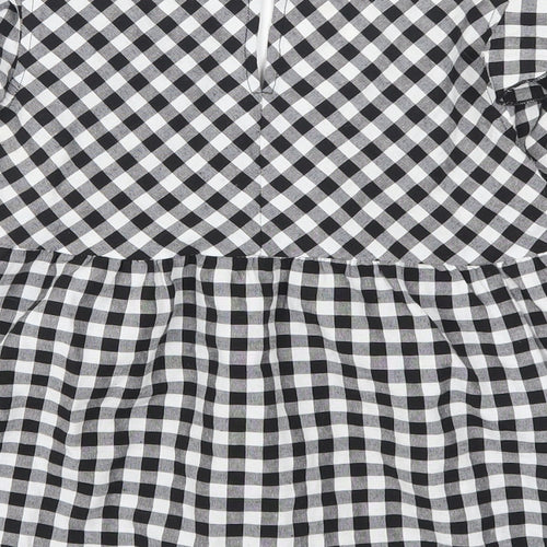SheIn Womens Gold Check  Basic Blouse Size S  - Gingham