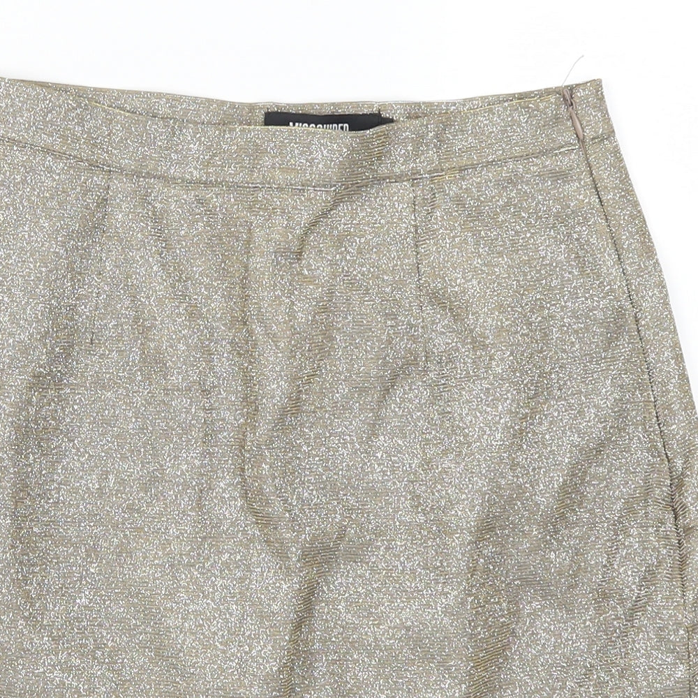 Missguided Womens Gold   Mini Skirt Size 8