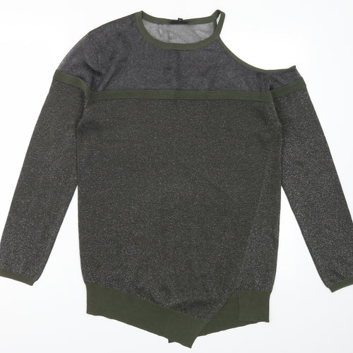 NEXT Womens Green   Pullover Jumper Size 10  - Cut Outs