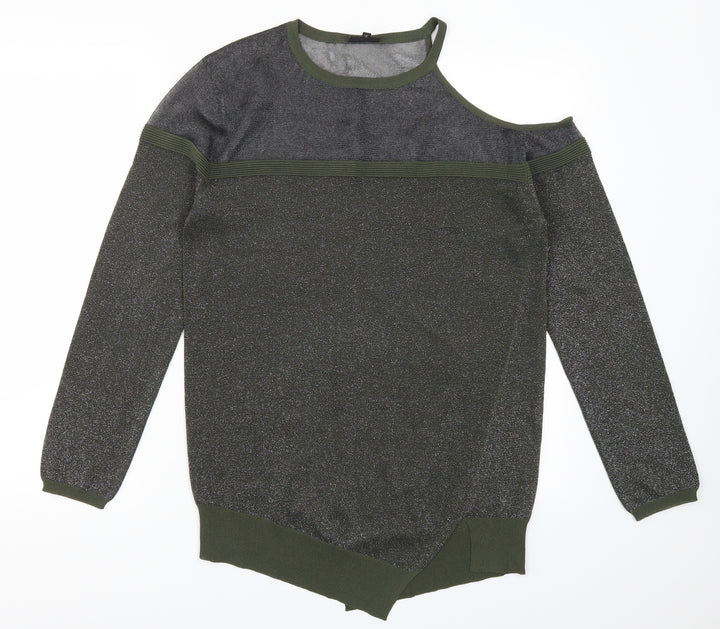 NEXT Womens Green   Pullover Jumper Size 10  - Cut Outs